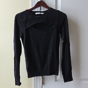 Evereve black cutout sweater size S NWT